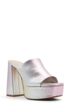 Aldo Cassey Platform Sandal In Metallic Silver