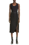 Alexander Mcqueen Asymmetric Hem Tank Dress In 0548 Black / Black