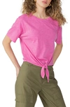 Sanctuary Everyday Tie Front Top In Washed Taffy Pink