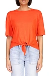 Sanctuary Perfect Knot Womens Knot Front Cotton T-shirt In Orange