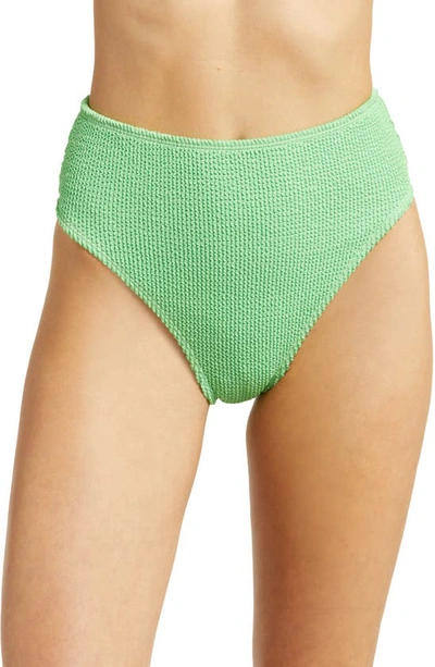 Topshop Crinkle Bikini Bottoms In Green