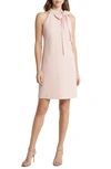 Vince Camuto Halter Tie Neck A-line Dress In Blush