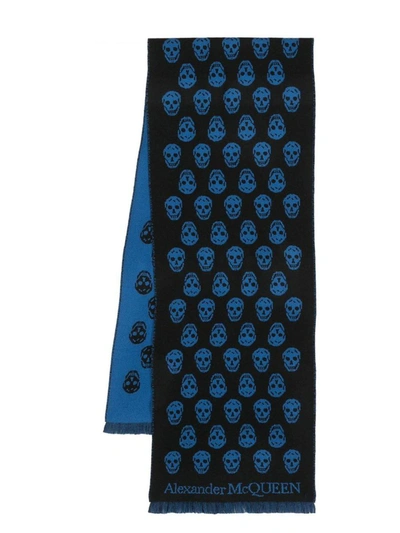 Alexander Mcqueen Scarf With Print In Black