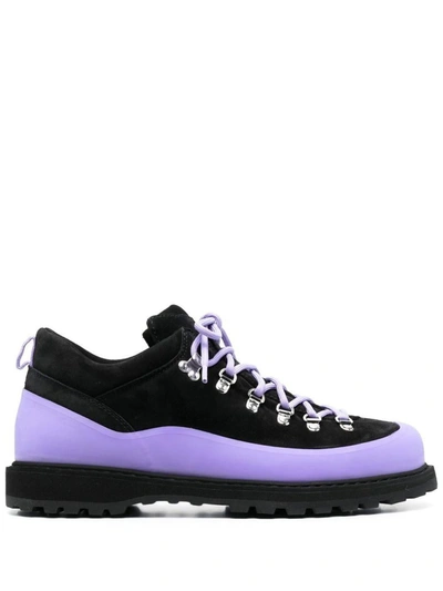 Diemme Two-tone Lace-up Sneakers In Black
