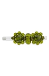 Simone Rocha Crystal-embellished Hairclip In Green