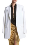 Michael Kors Double Face Crepe Boyfriend Blazer In White