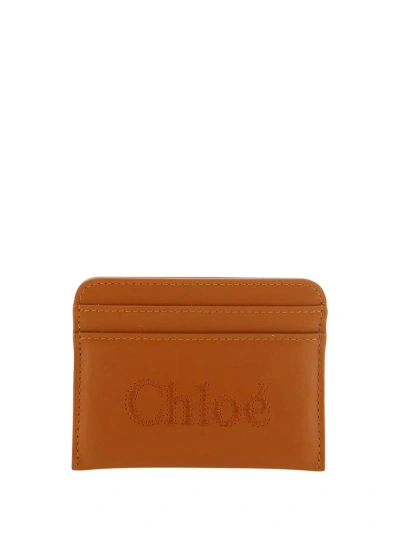 Chloé Sense Card Holder In Caramel
