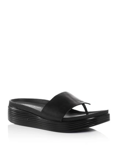 Gucci Fifi Platform Demi Wedge Thong Sandals In Black