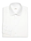 Brioni Men's Horizontal-textured Cotton Dress Shirt In White