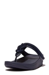 Fitflop Fino Crystal Flip Flop In Midnight Navy