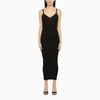 Our Legacy V-neck Ribbed-knit Dress In Black