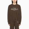 SPORTY AND RICH SPORTY & RICH CLASSIC CHOCOLATE SWEATSHIRT WITH LOGO
