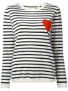 Chinti & Parker Navy-cream Breton Heart Wool-cashmere Sweater In Creamnavy
