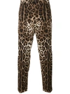 Dolce & Gabbana Dolce And Gabbana Brown Leopard Print Trousers In Brown