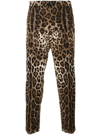 DOLCE & GABBANA LEOPARD-PRINT STRAIGHT-LEG TROUSERS,DRYCLEANONLY