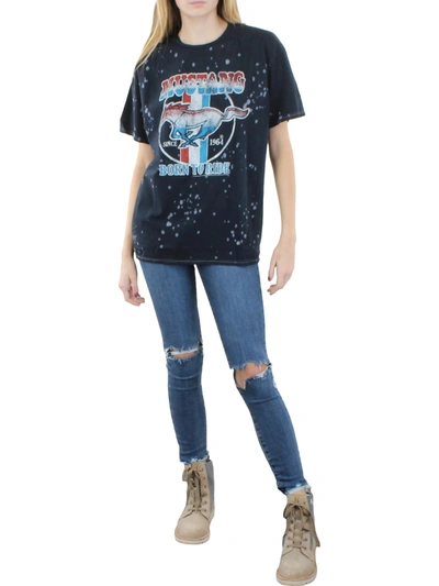 Junk Food Womens Cotton Printed Graphic T-shirt In Blue