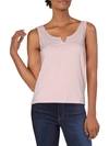Hippie Rose Juniors Womens Ribbed Notched Neck Tank Top In Beige