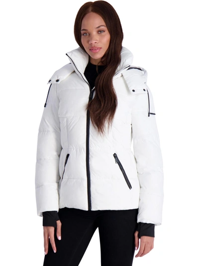Bcbgeneration Womens Quilted Insulated Puffer Jacket In White