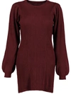 BISHOP + YOUNG WOMENS RIBBED MINI SWEATERDRESS