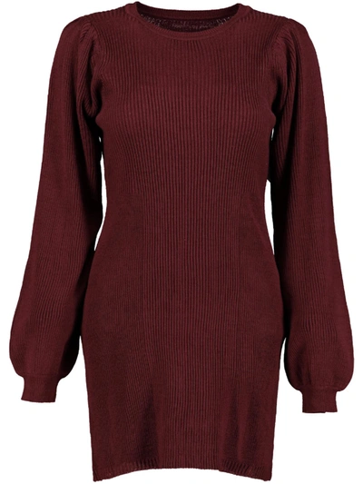 Bishop + Young Womens Ribbed Mini Sweaterdress In Red