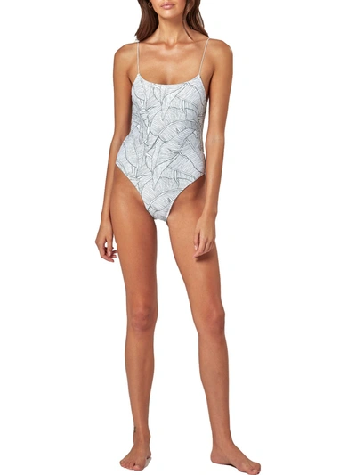 Charlie Holiday Coco Womens High Leg Spaghetti Straps One-piece Swimsuit In White