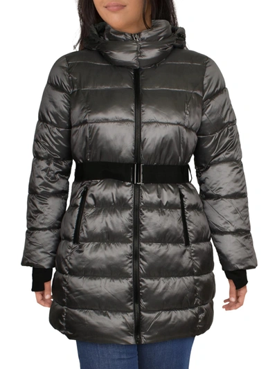 Jessica Simpson Womens Water Resistant Lightweight Puffer Coat In Black
