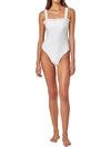 CHARLIE HOLIDAY MILLIE WOMENS GINGHAM RUFFLED ONE-PIECE SWIMSUIT
