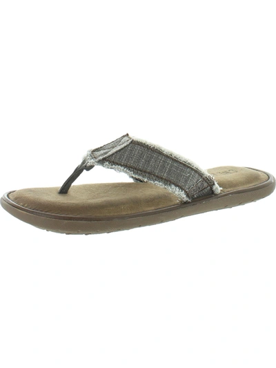 Crevo Bray Mens Hemp Frayed Flip-flops In Silver