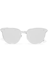 LE SPECS PHARAOH CAT-EYE SILVER-PLATED MIRRORED SUNGLASSES
