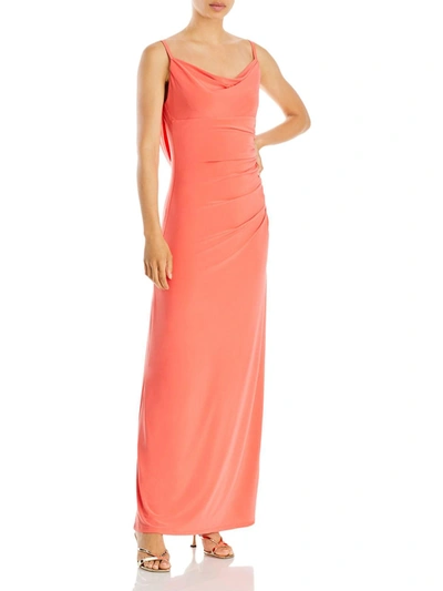 Aqua Womens Open Back Long Evening Dress In Pink