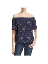 BELTAINE CHOLE WOMENS PRINTED OFF-THE-SHOULDER BLOUSE