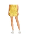 LOST + WANDER WOMENS PRINTED SMOCKED MINI SKIRT