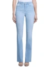 L AGENCE RUTH WOMENS RAW HEM LIGHT WASH STRAIGHT LEG JEANS