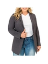 STANDARDS & PRACTICES PLUS WOMENS HEATHERED NOTCH COLLAR ONE-BUTTON BLAZER