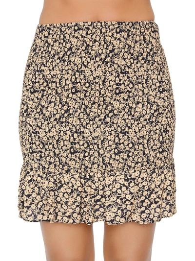 Lost + Wander Womens Ruffled Short Mini Skirt In Beige