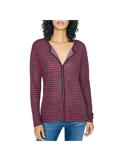 Sanctuary Elina Womens Striped V Neck Casual Top In Purple