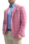Tailorbyrd Windowpane Linen-blend Sportscoat In Nantucket Red