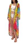 Ranee's Ranees Floral Ombré Long Duster In Ombre Yellow