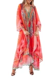 Ranee's Bright Orange Tropical Duster In Orange