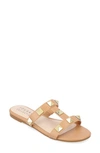 Journee Collection Kendall Studded Tru Comfort Slide Sandal In Tan