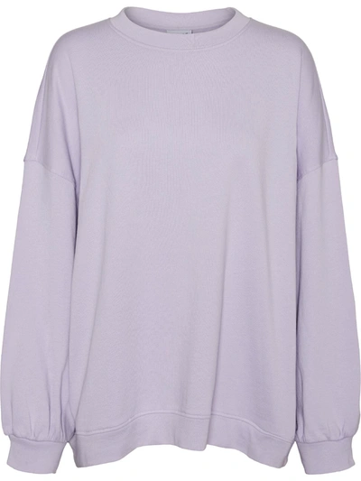 Aware By Vero Moda Vmonia Womens Oversized Crewneck Sweatshirt In Purple