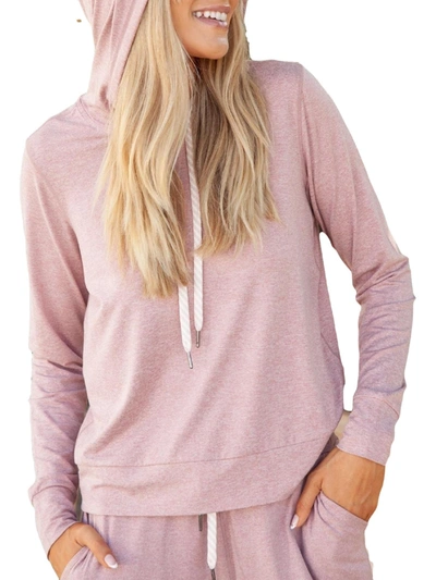 Thread & Supply Womens Knit Heathered Hoodie In Pink