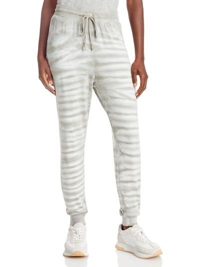 Splendid Journey Womens Ribbed Trim Knit Jogger Pants In White