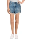 Levi's 501 Original High Rise Medium Wash Distressed Denim Shorts In Blue