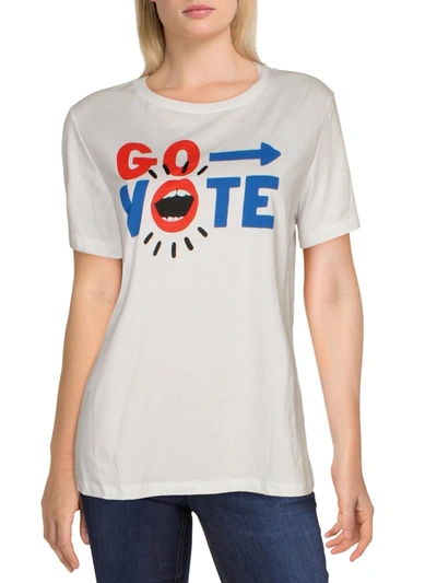 Girl Dangerous Go Vote Womens Graphic Short Sleeve T-shirt In Grey