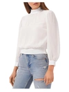 1.state Womens Mock Neck Cut Out Cropped In White