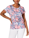 IDEOLOGY WOMENS PRINTED FLORAL T-SHIRT