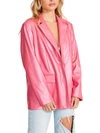 Steve Madden Womens Faux Leather Office Two-button Blazer In Pink