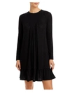 AQUA WOMENS SMOCKED KNIT MINI DRESS