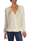 Silver Jeans Co. Womens Cotton Lace Trim Blouse In Beige